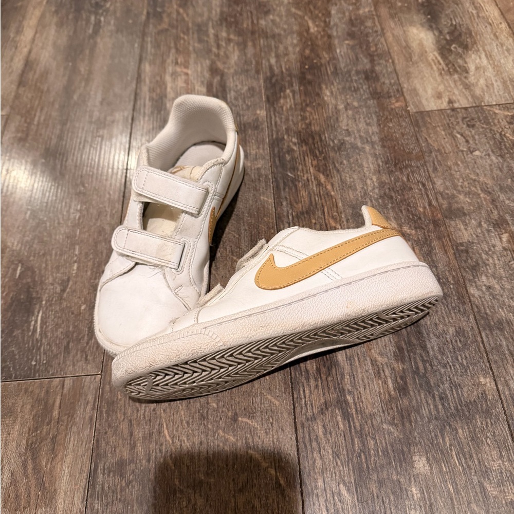 Nike Kids White and Tan Sneakers